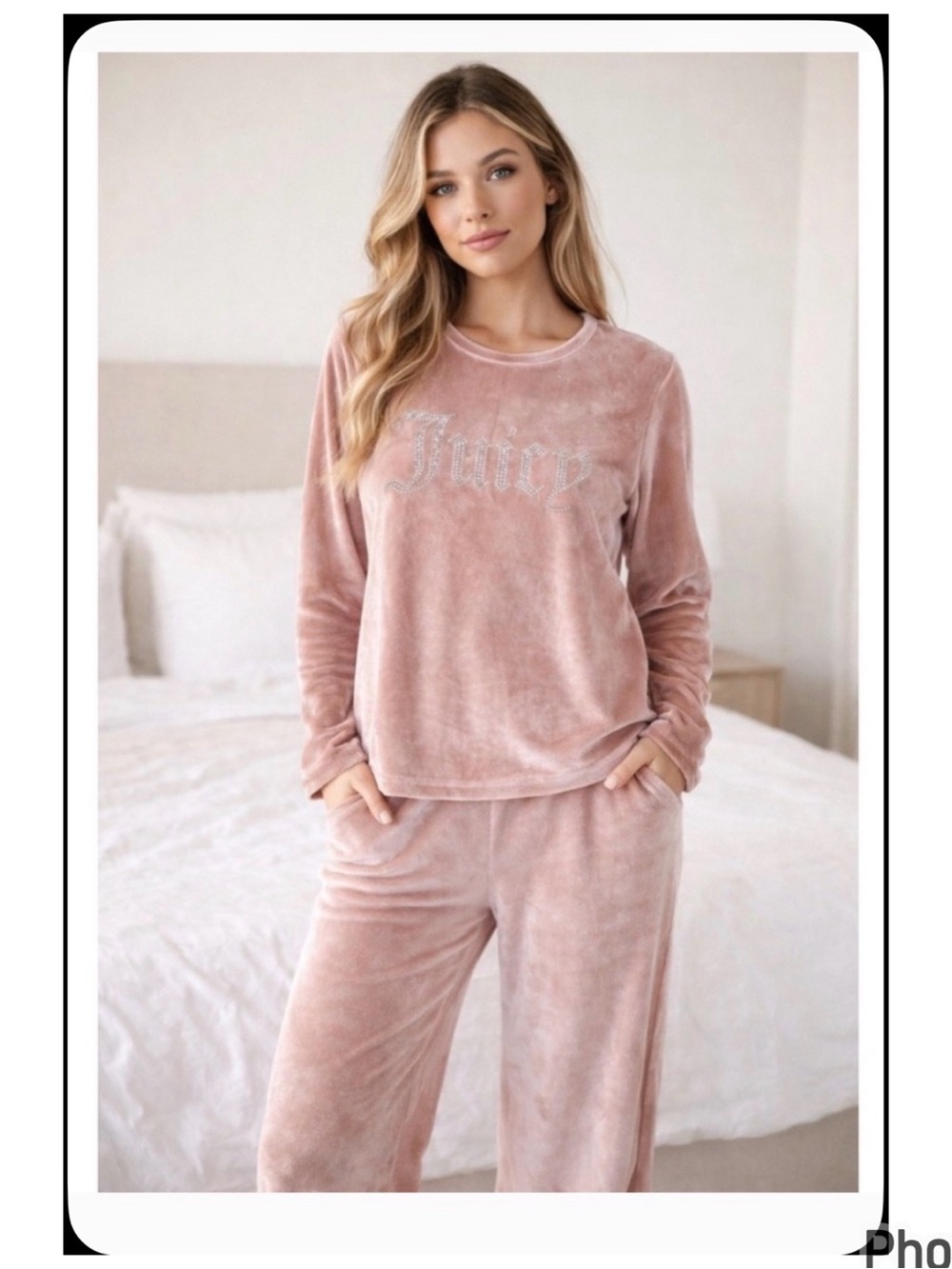 Juicy Couture Women's Plush Velour Set - Blush Pink M NWT